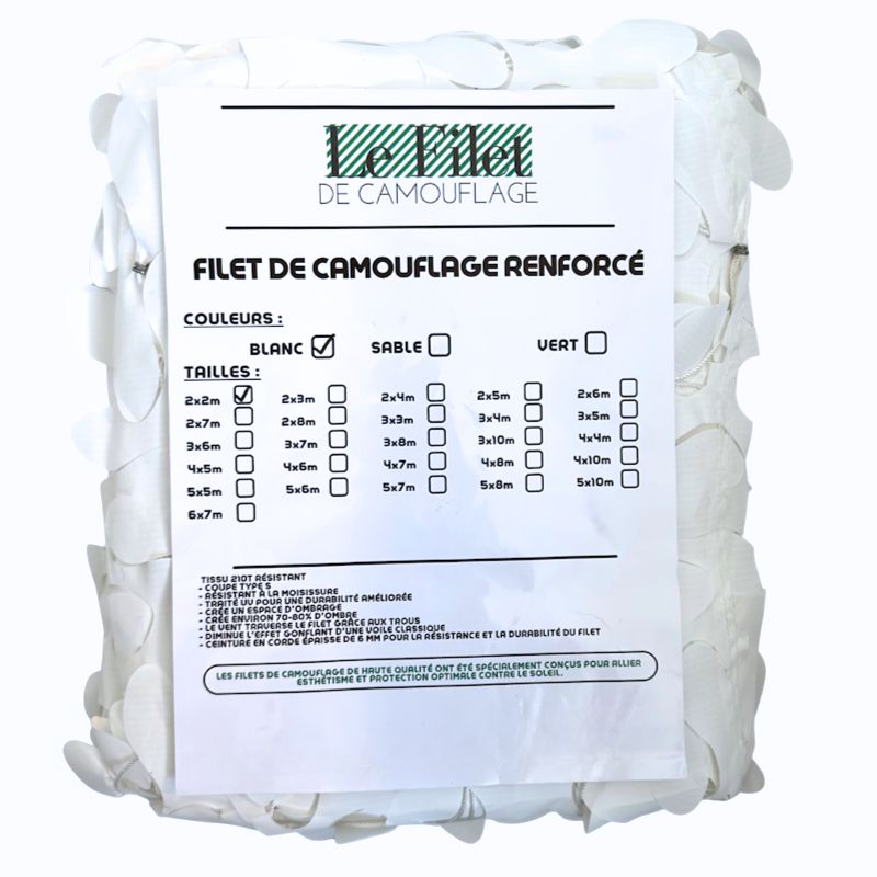 Wit driehoekig camouflagenet