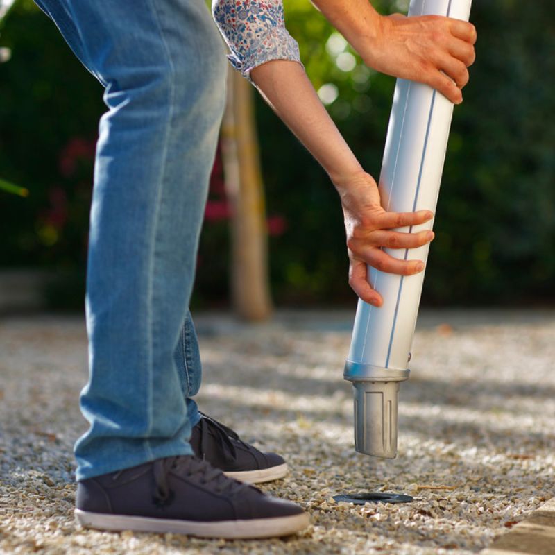 Aluminium verankeringsvoet voor schroeven of afdichten aan telescopische masten