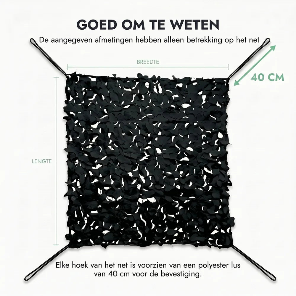 Zwart camouflagenet