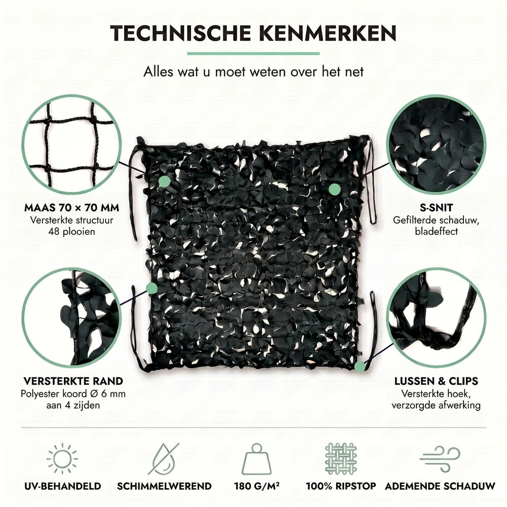 Zwart camouflagenet
