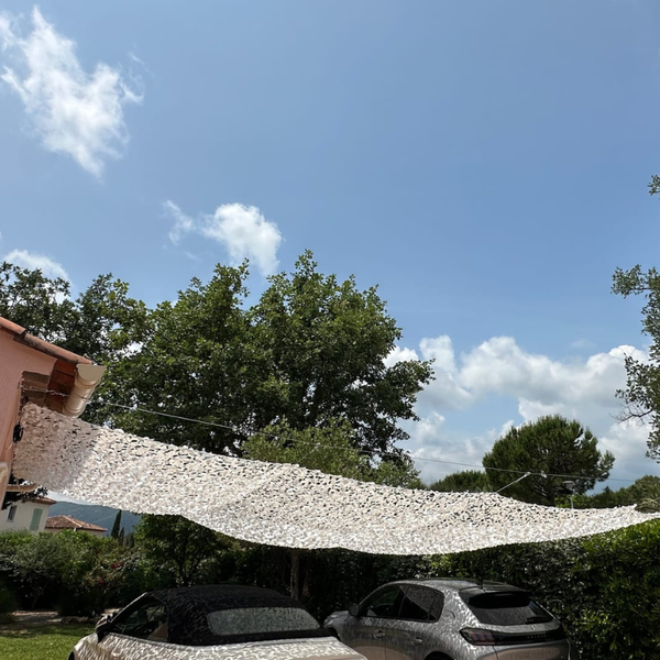 Staalkabel voor camouflage schaduwdoek
