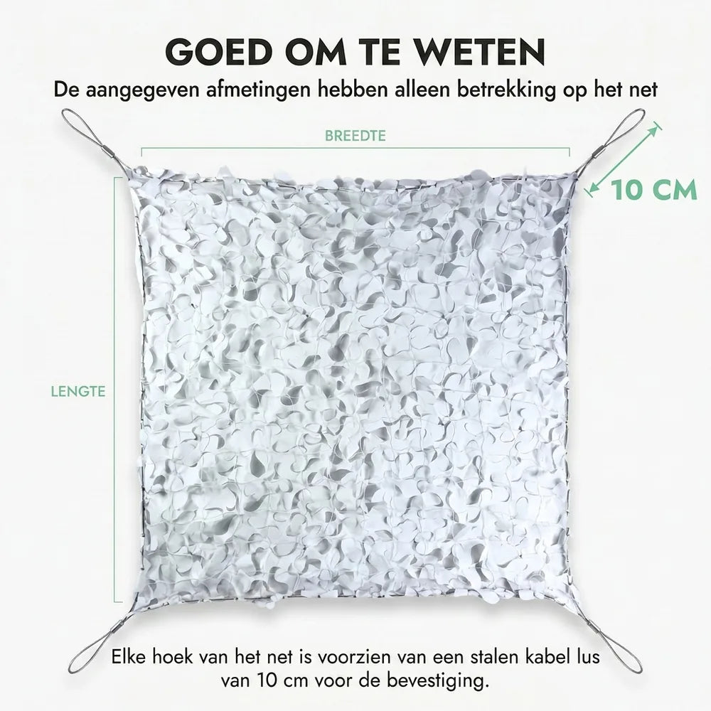 Met staalkabel versterkt camouflagenet